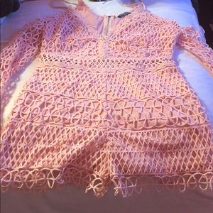 Pink off the shoulder romper